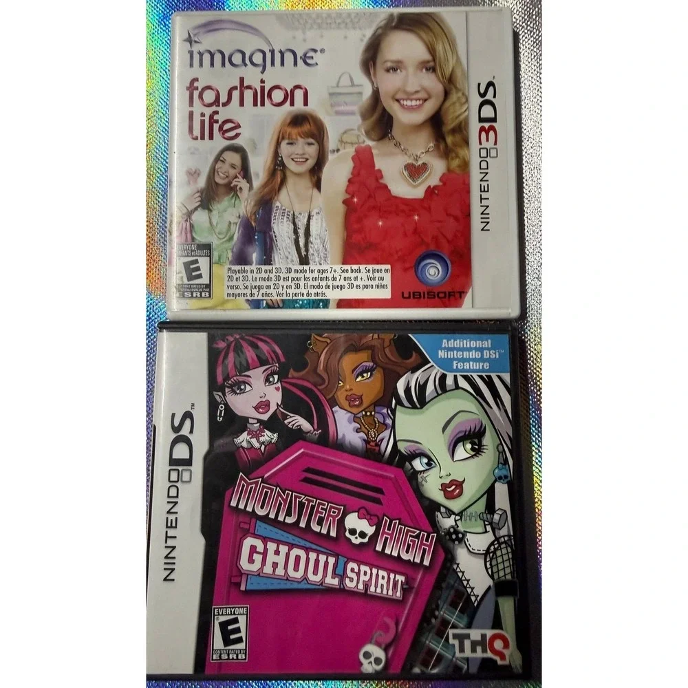 10 NINTENDO DS Monster High & 3DS Fashion Life games set of 2‼️